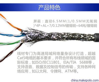 秋葉原QF-7703G SFTP超五類屏蔽網線 工程家裝優選與批發采購指南